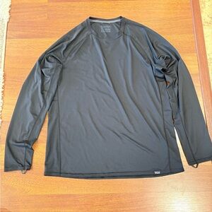 Patagonia Light Capilene BaseLayer Black Long Sleeve Shirt Large
